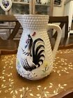 VINTAGE HOBNAIL ROOSTER PITCHER HAND PAINTED CERAMIC MADE IN JAPAN FARMHOUSE