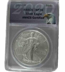 2020 W Burnished American Silver Eagle ANACS SP70 Key Date