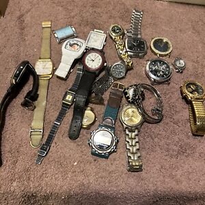 Quartz Watch Lot. Untested For Parts. Hamilton,Seiko,Casio,Citizen-Liz And More