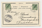 CHINA 1901 POST CARD TO GERMANY TSINGTAU KIAUTSCHOU POSTMARKS