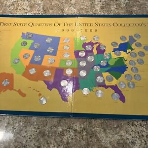FIRST STATE QUARTERS OF THE UNITED STATES COLLECTORS MAP ALL 50 Coins