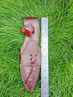10”Handmade Fixed 5”blade Genuine Leather Sheath Holster Knife Scout carry