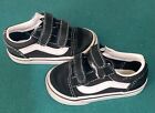 Vans Old Skool Shoes Size Toddler 6 Black & White w/ Vel Cro In Great Condition!