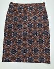 LuLaRoe Stretch Pull-On Abstract Print Colorful Pencil Skirt Women’s Size Large