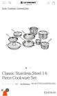 Le Creuset Tri-Ply Stainless Steel 14 Piece Cookware Set Fry Pan Pot NEW In Box