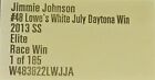 JIMMIE JOHNSON 2013 #48 LOWE'S WHITE JULY DAYTONA RACED WIN ELITE