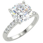 2.15 Ct Round Cut VS1/D Solitaire Pave Diamond Engagement Ring 14K White Gold