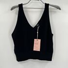 Quince Women’s Black Mongolian Cashmere Cropped Tank Sleeveless Top sz S NWT