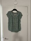 Faded Glory Blouse Womens Floral Short Sleeve V Neck Peasant Top Sz XXL 2X 20