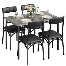 3 / 5 Piece Dining Set Table and Chairs Wood Top Dinette for Small Space Kitchen