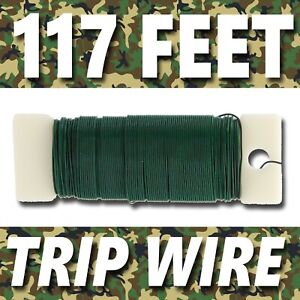 117' Feet Snare / Trip Wire Green 22 Gauge Camping Hunting Survival Trip Alarms