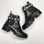 Karl Lagerfeld Boots Womens 9 Black Chelsea Platform Block Heel Slip On Shoe