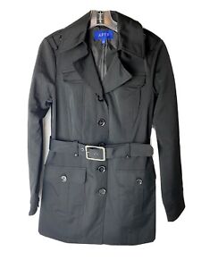 APT 9 Utility Trench Coat Size S Small Black Lined Cotton/Nylon/Spandex $110 NWT