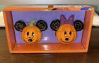 Disney Mickey and Minnie Ceramic Pumpkin Salt & Pepper Shakers Halloween ~ NEW