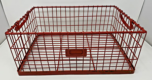 Vintage Industrial Steel Metal Red Wire Basket 16
