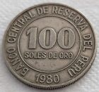 1980 Peru 100 Soles de Oro Coin AU Condition