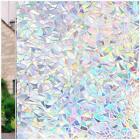 17.5″X78.7″ Privacy Decor Window Film, Rainbow Cling Holographic No Glue Frosted