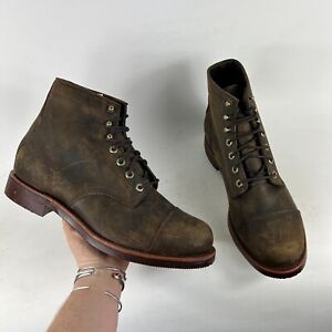Chippewa LLBean Katahdin Iron Works Engineer mens 11.5 D brown leather cap boots