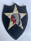 Vintage WWII WW2  U S Army 2nd Division  Cut Edge Snow Back Patch No Glow