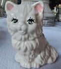 New ListingVintage White Kitty Cat Figurine Beautiful Green Eyes Bone China Made Taiwan
