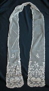 ANTIQUE LACE BRUSSELS LACE DRESS LAPPETS Collar and Shawl