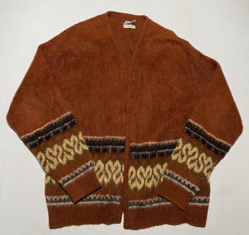 VTG Sears Sportswear Mohair Cardigan Sweater Mens Large AM4