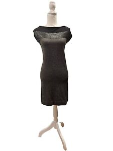 Theory Dress Womens Sz P/TP Gray Black 100% Cashmere Sequin Sleeveless
