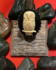 Owl Black Cameo Brass Adjustable Ring Birds Gothic Mens Women Viking Festival
