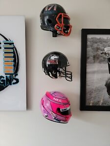 F1 1/2 Scale helmet wall hanger.  3d printed from PLA+, display holder, mount