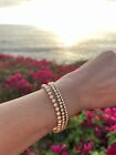 14k Yellow Solid Real Gold 4 mm Bead Round Ball Bracelet 7.5
