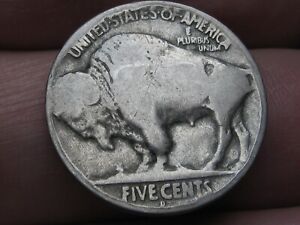 New Listing1919 D Buffalo Nickel 5 Cent Piece- Denver, Good/VG Reverse Details