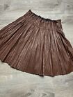NWT Mustard Seed Pleated Faux Leather Copper Mini Skirt- Small