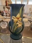 Mid Century Roseville Pottery Zephyr Blue Lily Vase 133-8”