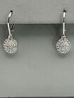 Sterling and Diamond Drop Pierced Earrings 1 carat Tw natural diamond cluster