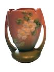 Vintage Roseville Pottery White Rose 2 Handled Vase 983-7