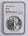 MS70 1987 American Silver Eagle NGC *0398
