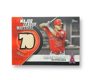 2021 Topps Major League Material Black Mike Trout /199 Game Used Bat Angels
