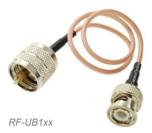 BNC Male to UHF PL259 Male 50-Ohm RG316 Coax Low Loss Jumper RF Cable
