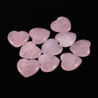 10X Pink Rose Quartz Natural Crystal Carved Heart Shaped Healing Gemstone Lots