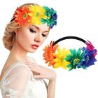 Flower Crown Headband Elastic Rainbow Flower Crown for Women and Girls Adjust...