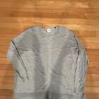 CAbi Women's Gray Crewneck Pullover Sweater Cotton Viscose Long Sleeve Size S