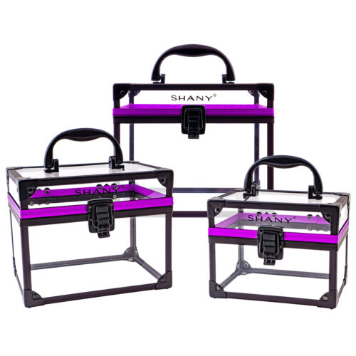 SHANY Clear Cosmetics and Toiletry Train Case with Secure Closure