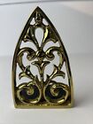 Single Brass Cathedral Window Arch Bookend Home Library Decor MCM