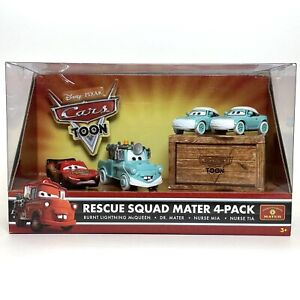 Disney Pixar Cars — Rescue Squad Mater 4- Pack — with Nurses Mia & Tia — NEW