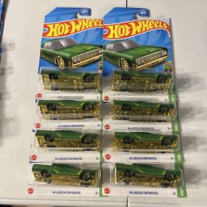 Hot Wheels - Dollar General Exclusive '64 Lincoln Continental Green, Lot Of 8