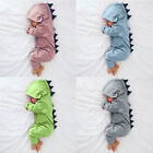 Newborn Infant Baby Boy Girl Dinosaur Hooded Romper Jumpsuit Clothes Outfit New