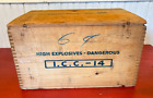 Vintage TNT High Explosives Dangerous 50lb Wooden Dovetail Box w/Lid