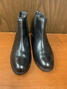 LL Bean Chelsea Boots Black Leather Pull-On Womens Size 8 From Brazil