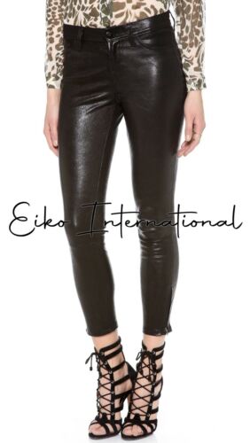 Women Real Leather Leggings Genuine Lambskin Trousers Skinny Designer Pants