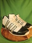 ADIDAS MENS Size 9.5 HIGH TOP BASKETBALL SHOES SNEAKERS G2311 WHITE BLACK SILVER